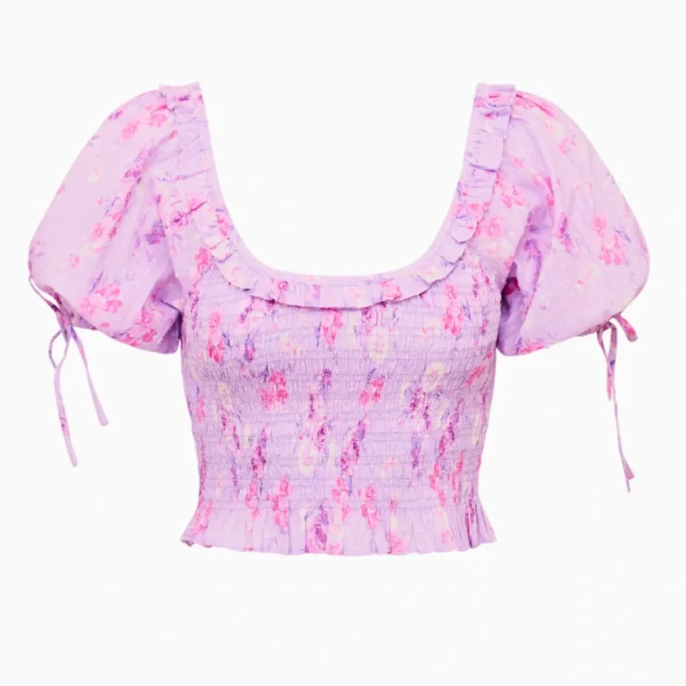 LOVESHACKFANCY Molly Heirloom Print Top size small in hibiscus